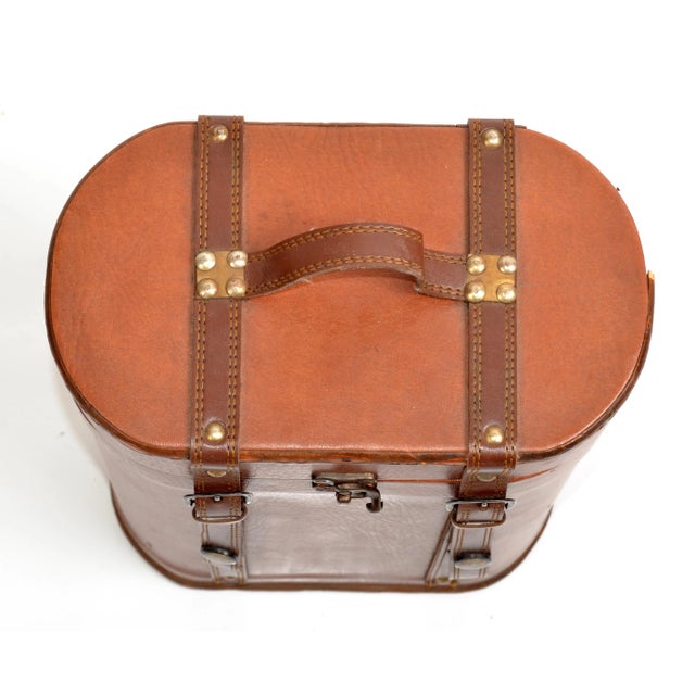 Vintage Hinged Wooden Wine Bottle Storage Case Holder Caddy for 2 Bottles For Sale - Image 9 of 12