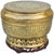 Antique highly crafted and detailed Moroccan lidded bowl with wooden stand, constructed of solid and very heavy brass....