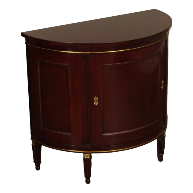 Kindel Winterthur Mahogany Demilune Cabinet For Sale