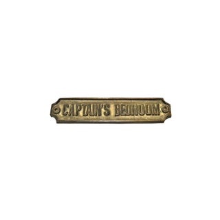 Vintage Bronze Captain's Bedroom Plaque For Sale