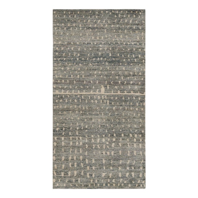 Gray Rug & Kilim’s Modern Moroccan Style Rug in Gray and Beige Geometric Patterns For Sale - Image 8 of 8
