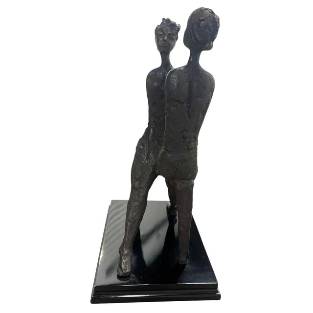 Mid-Century Modern Pino Conte Women Confidence Bronze Sculpture For Sale - Image 3 of 17