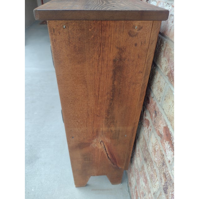 Rustic Late 20th Century Cannon Woodworks Rustic Solid Wood Two-Door Cabinet For Sale - Image 3 of 15