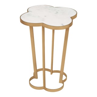 Regina Andrew Clover Table in Natural Brass For Sale