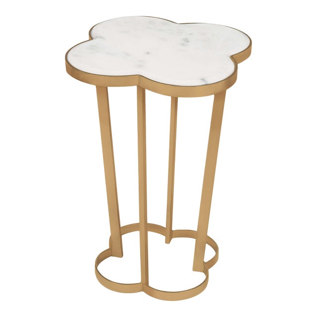 Regina Andrew Clover Table in Natural Brass For Sale