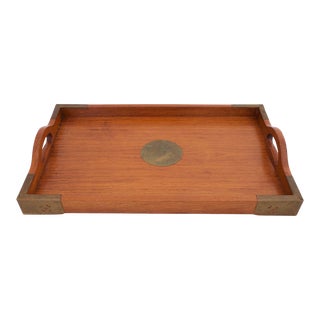 Mid-Century Wooden Tray For Sale