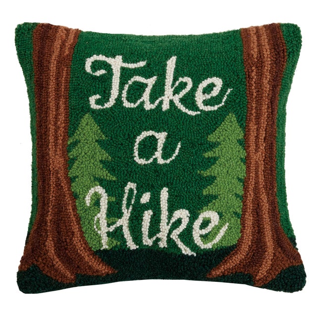 Contemporary Take a Hike Hook Pillow, 16" x 16" For Sale - Image 3 of 3