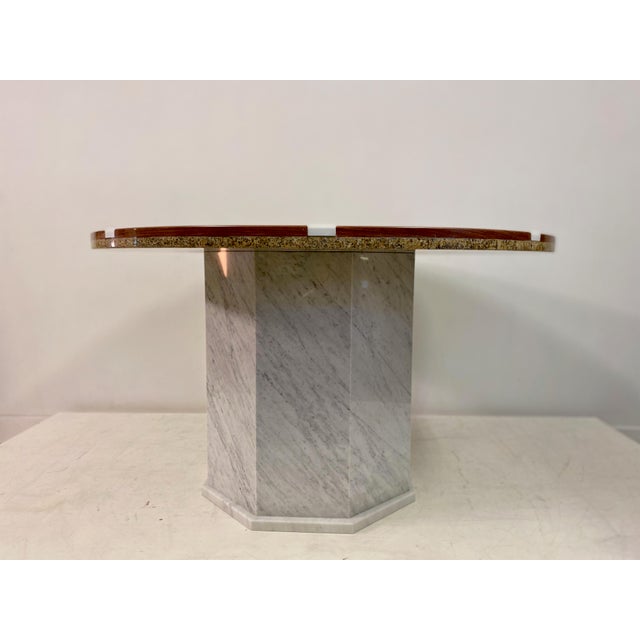 Vintage Red and White Marble Dining Table, 1970s For Sale - Image 4 of 16