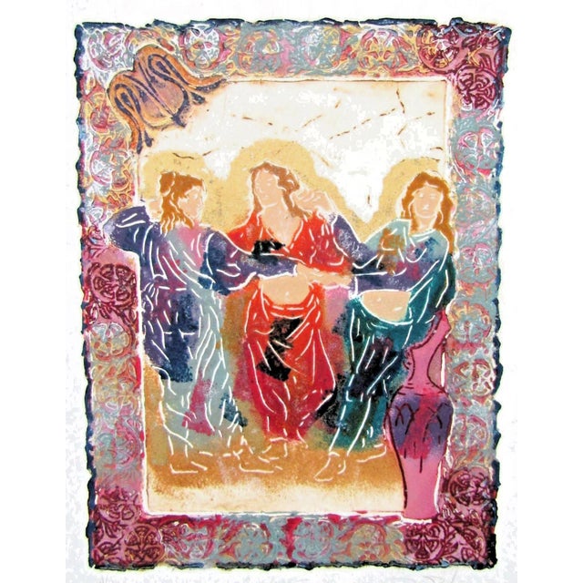 The is a limited edition Roy Tonkin "Graces I" pencil signed, titled, AP glazed etching serigraph. This medium-sized...