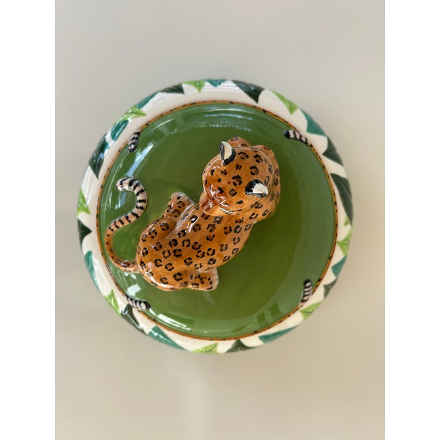 Lynne Chase Atelier Ceramic Large Leopard Tureen With Lid “Jungle Jubilee” 2006 For Sale - Image 4 of 8