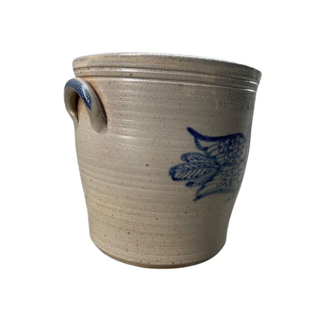 Vintage Pennsylvania Stoneware Crock With Blue Bird Motif, Stamped D. Eldreth For Sale - Image 4 of 7