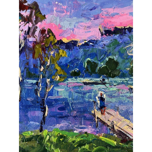 Oil Painting the Romantic Silence of a Pink Sunset Oksana Ivanyuk For Sale - Image 10 of 11