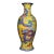 Vintage Chinese Gilt Copper Enamel "Dragon & Phoenix" Vase, Qianlong Mark - 615g For Sale