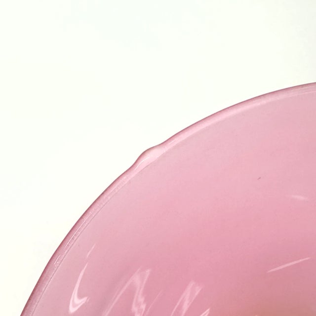 Large 1980s Color Blocked Frosted Glass Serving Bowl For Sale - Image 4 of 7