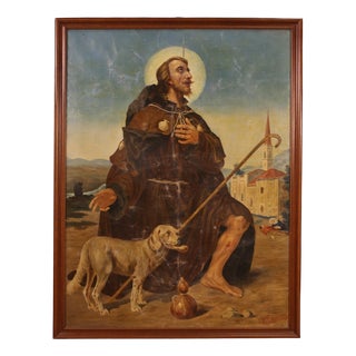 Italian Artist, Saint Roch, 1930, Oil on Canvas, Framed For Sale