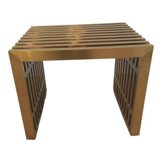 Contemporary Modern Style Gold Metal Bench For Sale