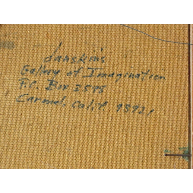 Blue 1980s "San Francisco in the Fog" Impressionist Style Nautical Acrylic Painting by Richard Danskin, Framed For Sale - Image 8 of 9