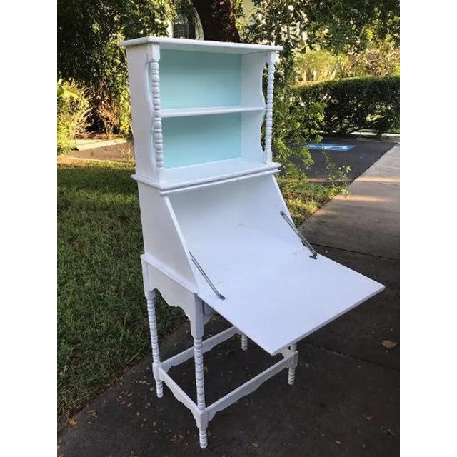 Vintage Spindle Secretary Desk For Sale - Image 4 of 5