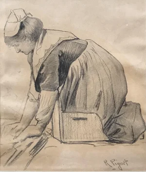 Rodolphe Piguet, La ménagère, 1905, Drypoint on Paper