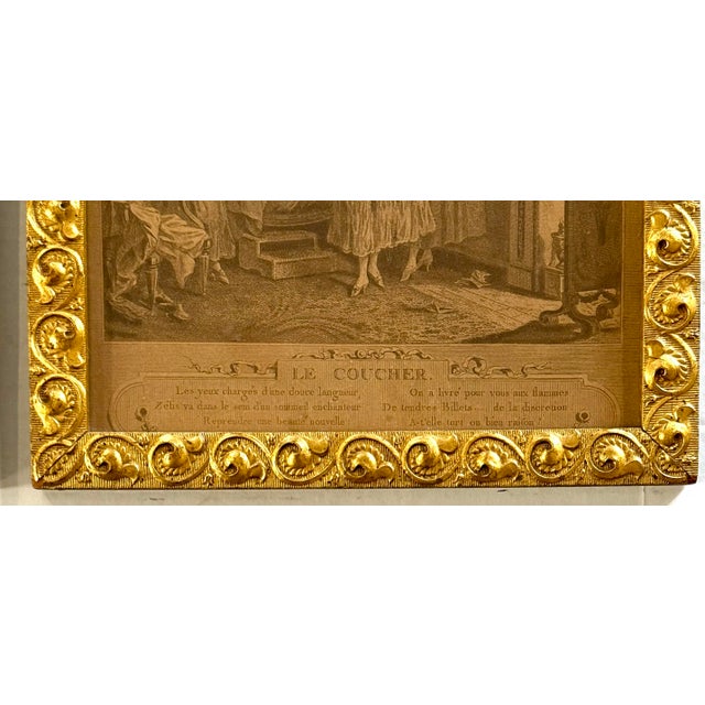French Pair of Antique French Romantic Etchings in Giltwood Frames For Sale - Image 3 of 5
