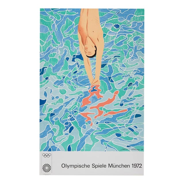 Olympic Games Munich Poster by David Hockney, 1972 For Sale