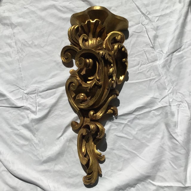 Florentine Giltwood Wall Brackets Large 19th Century - A Pair For Sale - Image 4 of 12