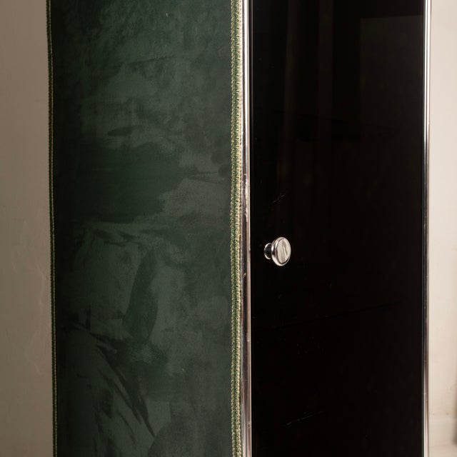 Guido Faleschini Astro Smoked Glass and Suede Cabinets for i4 Mariani, 1979, Set of 2 For Sale - Image 12 of 18