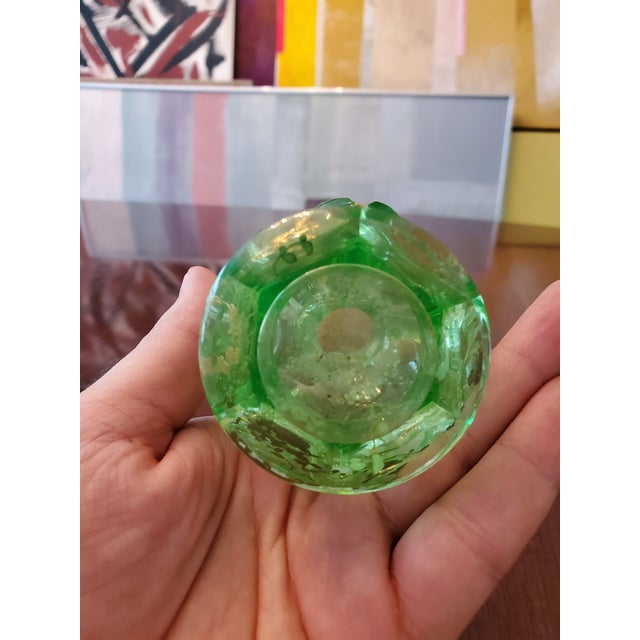 Glass Antique Bohemian Glass Moser Emerald Green Crystal Ewer For Sale - Image 7 of 7