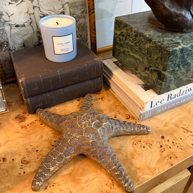 Brass Large Vintage Cast Brass Starfish Sculpture or Paper Weight With Aged Patina, Circa 1970s For Sale - Image 8 of 8
