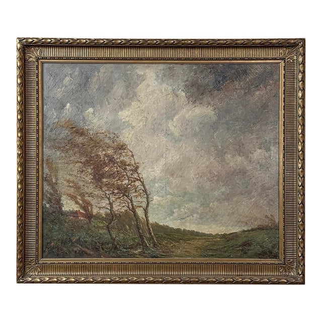 19th Century Framed Oil Painting on Canvas For Sale