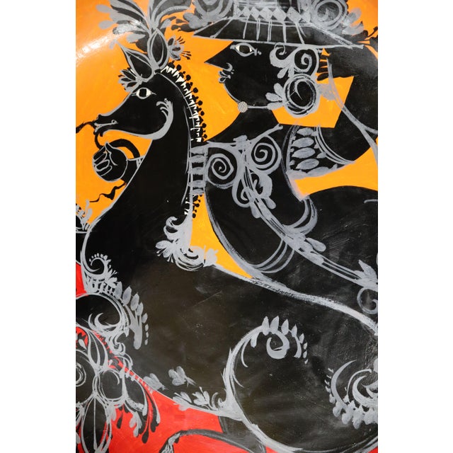 Illustration Rare Bjorn Wiinblad Large Paper Mache Charger/Decorative Wall Plate For Sale - Image 3 of 14