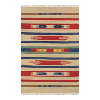 Pasargad Home Kilim Beige Cotton Area Rug- 6' 0" X 6' 0" For Sale