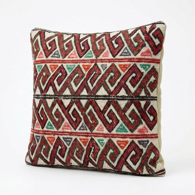 Mid-Century Modern Turkish Wool Kilim Pillow Cover 13'' X 15'' For Sale - Image 3 of 4
