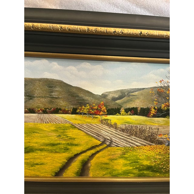 Realism 1980s Howard Hopkins Jr View of Kattetskill Oil on Canvas Landscape Painting For Sale - Image 3 of 5