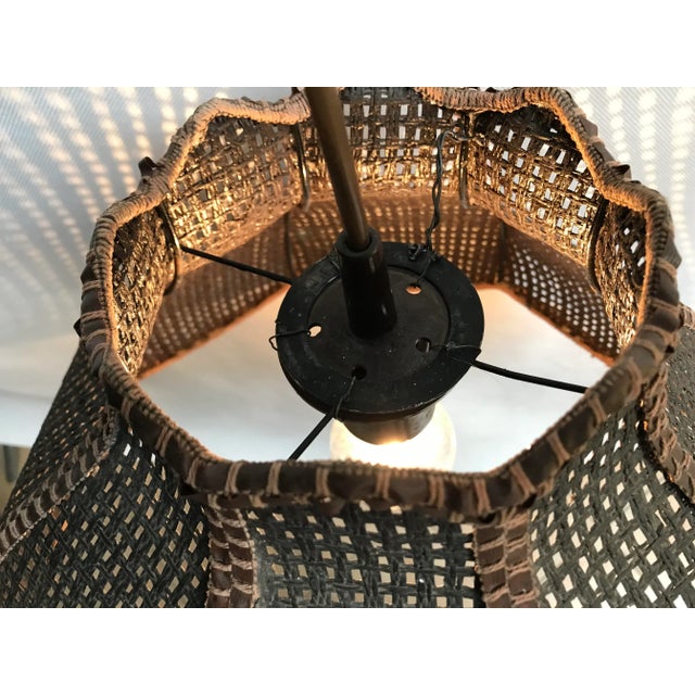 Pendant Light in Woven Thick Threads, 1970s For Sale - Image 9 of 17