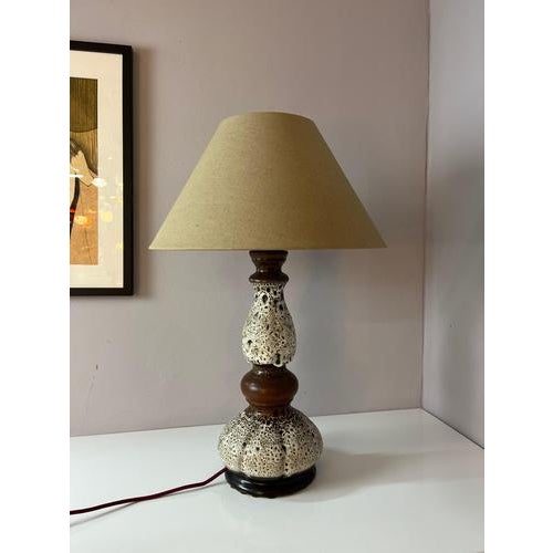 White and Brown Ceramic Table Lamp from Hustadt Leuchten For Sale - Image 4 of 11