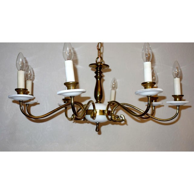 Antique Brass Chandelier from Kaiser-Leuchten, 1920s, in Very Good conditions. Designed 1920 to 1949 This piece has an...