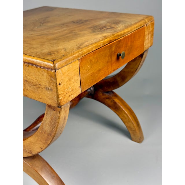 Wood Vintage Side Table in Wood with Drawer For Sale - Image 7 of 14