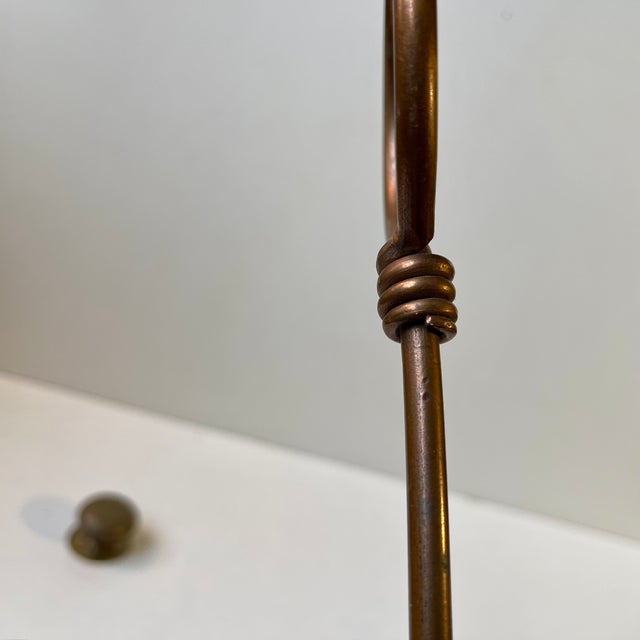 Metal Mid-Century Wall Mounted Fireplace Tools in Copper, 1960s, Set of 6 For Sale - Image 7 of 8