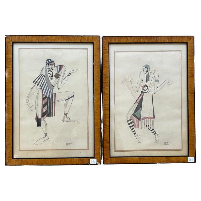 Peter Stepanovic Galadzev, Costume, 1920s, Watercolor, Framed For Sale