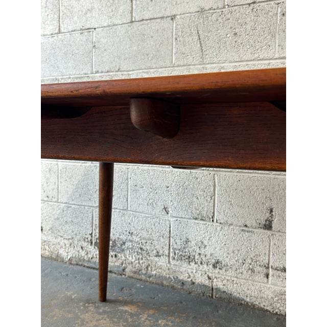 Andreas Tuck Hans Wegner for Andreas Tuck Model at-312 Teak and Oak Dining Table Circa 1950s Danish Mid Century Modern For Sale - Image 4 of 11