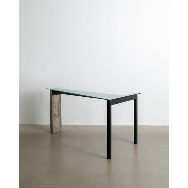 Metal Swedish Contemporary Concrete Desk Console Table in Glass & Metal by Jonas Bohlin for Källemo, 1990s For Sale - Image 7 of 7