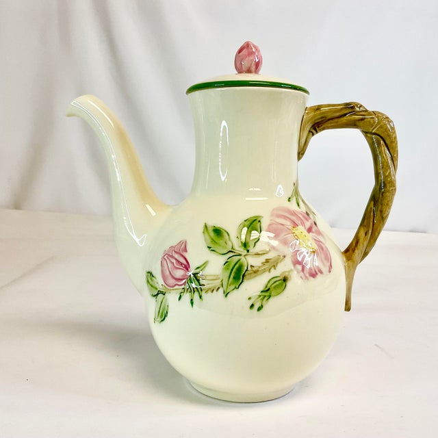 American Mid-Century Americana Boho Chic Franciscan Desert Rose Coffee Pot, First Run. For Sale - Image 3 of 12