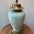 Vintage Large Ivory Porcelain Embossed Leaf Design & Brass Lamp Footed Base by Ethan Allen For Sale In Chicago - Image 6 of 12