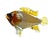 A whimsical Mid Century Modern large heavy Italian handblown art glass yellow/amber color fish with silver flakes...
