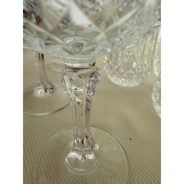 Late 20th Century Vintage French Cristal D’Arques Longchamp Crystal Wine Glasses Set of 8 For Sale - Image 5 of 8