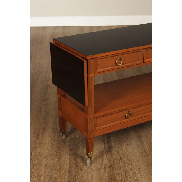 Wood Baker Furniture Milling Road Directoire Style Walnut Rolling Server For Sale - Image 7 of 18