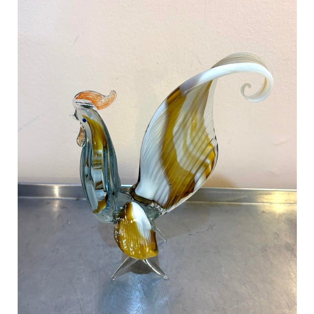 Mid-Century Modern Murano Glass Rooster Figurine For Sale - Image 3 of 6