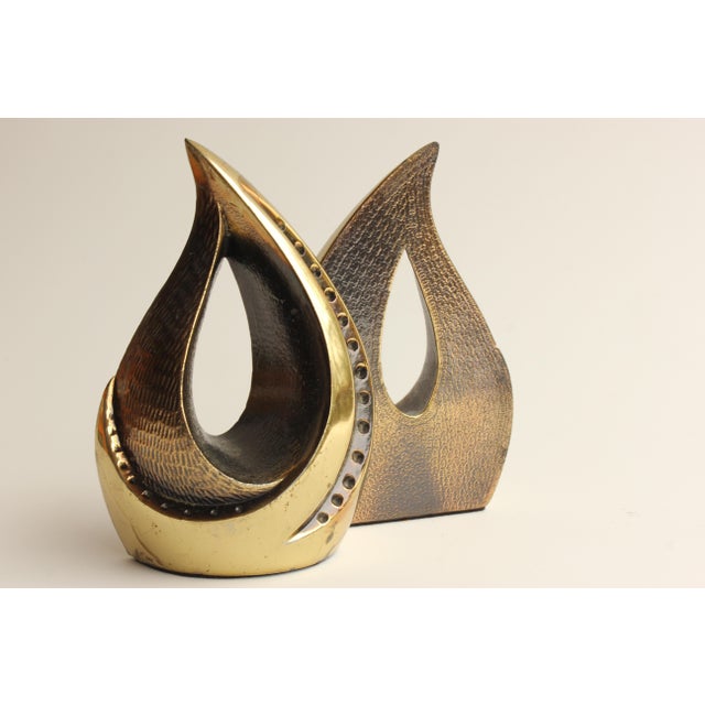 Ben Seibel Tear Drop Flame Bookends - a Pair For Sale - Image 4 of 4