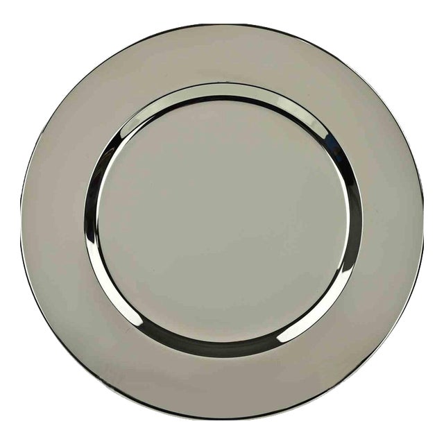 Vintage Silver Plated Serving Plate, 1970s For Sale